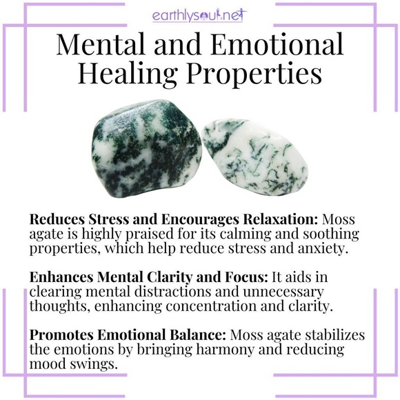 Moss Agate Crystal Bracelet Emotional Balance | Grounding Energy | Abundance | - Picture 2 of 4